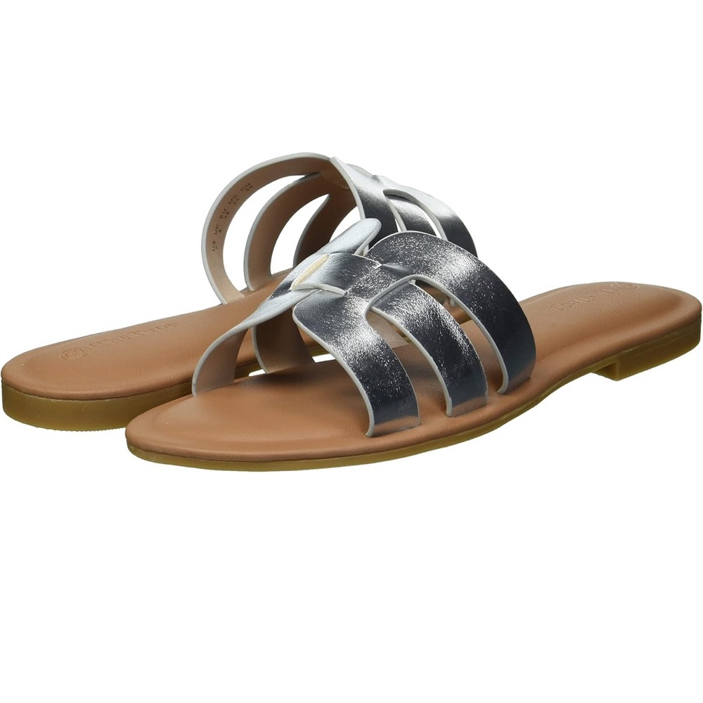 Silver Slide Sandals